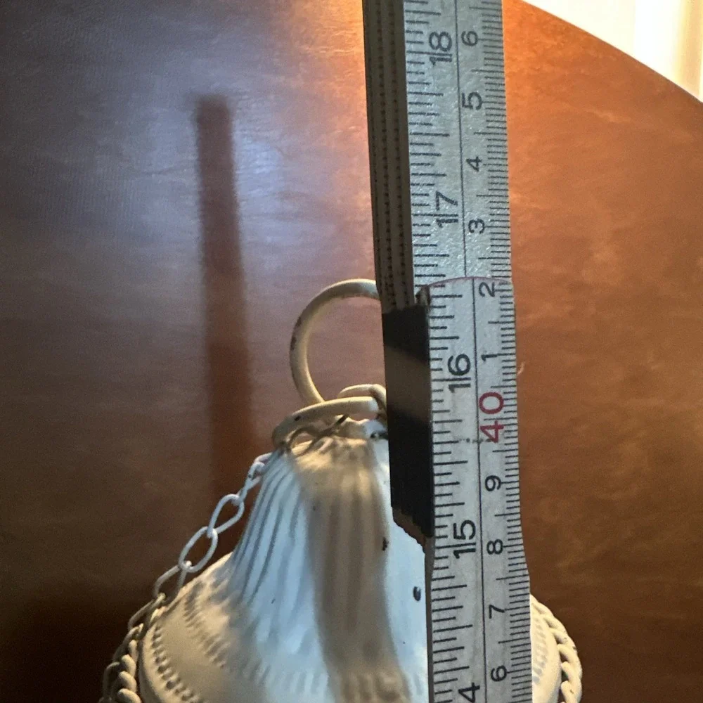 Primitive Punch Tin Baker's Lanterns 16 Inches Cream Color